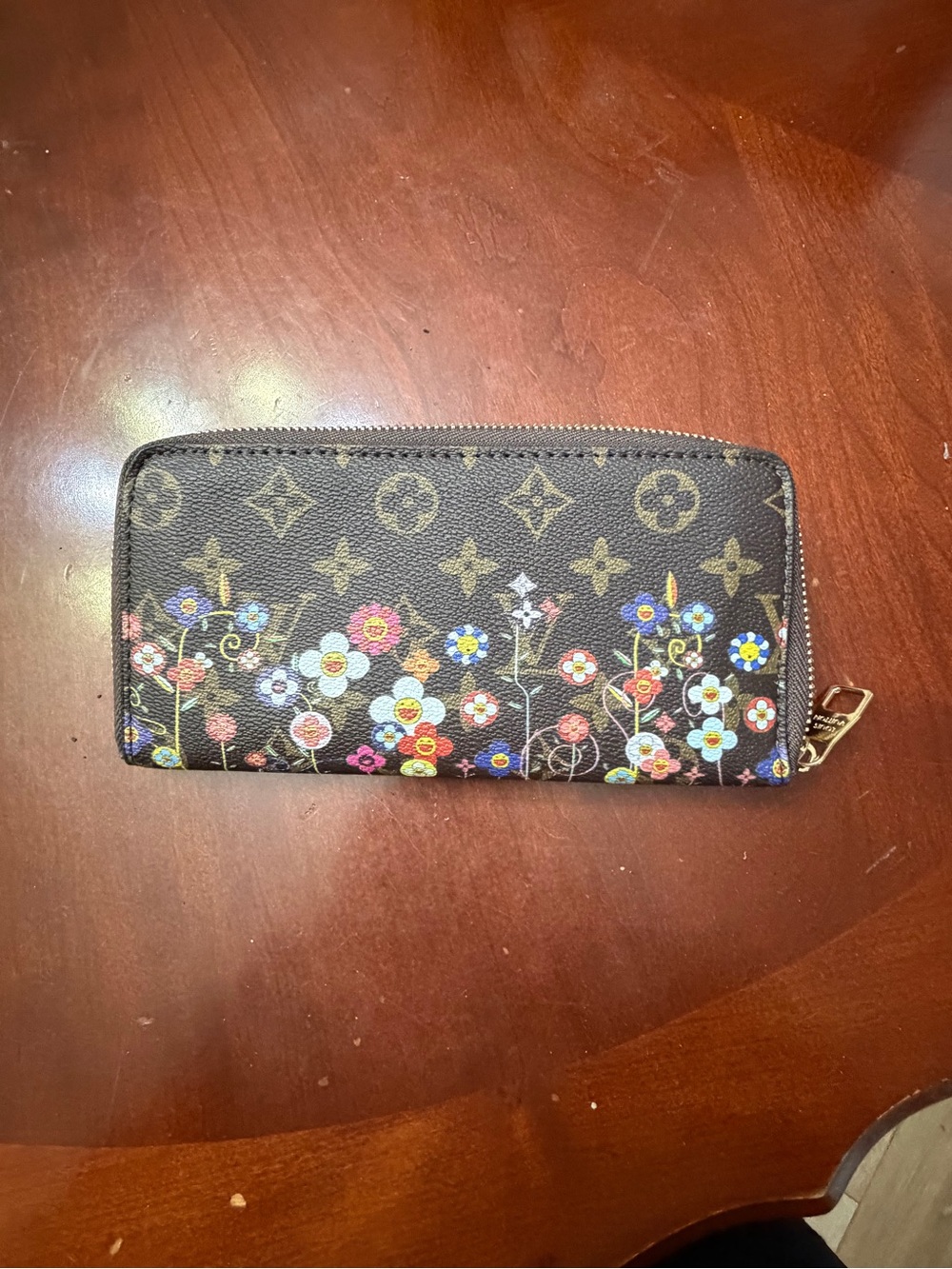 Brown Monogram Floral Zip-Around Wallet - Picture 2 of 5